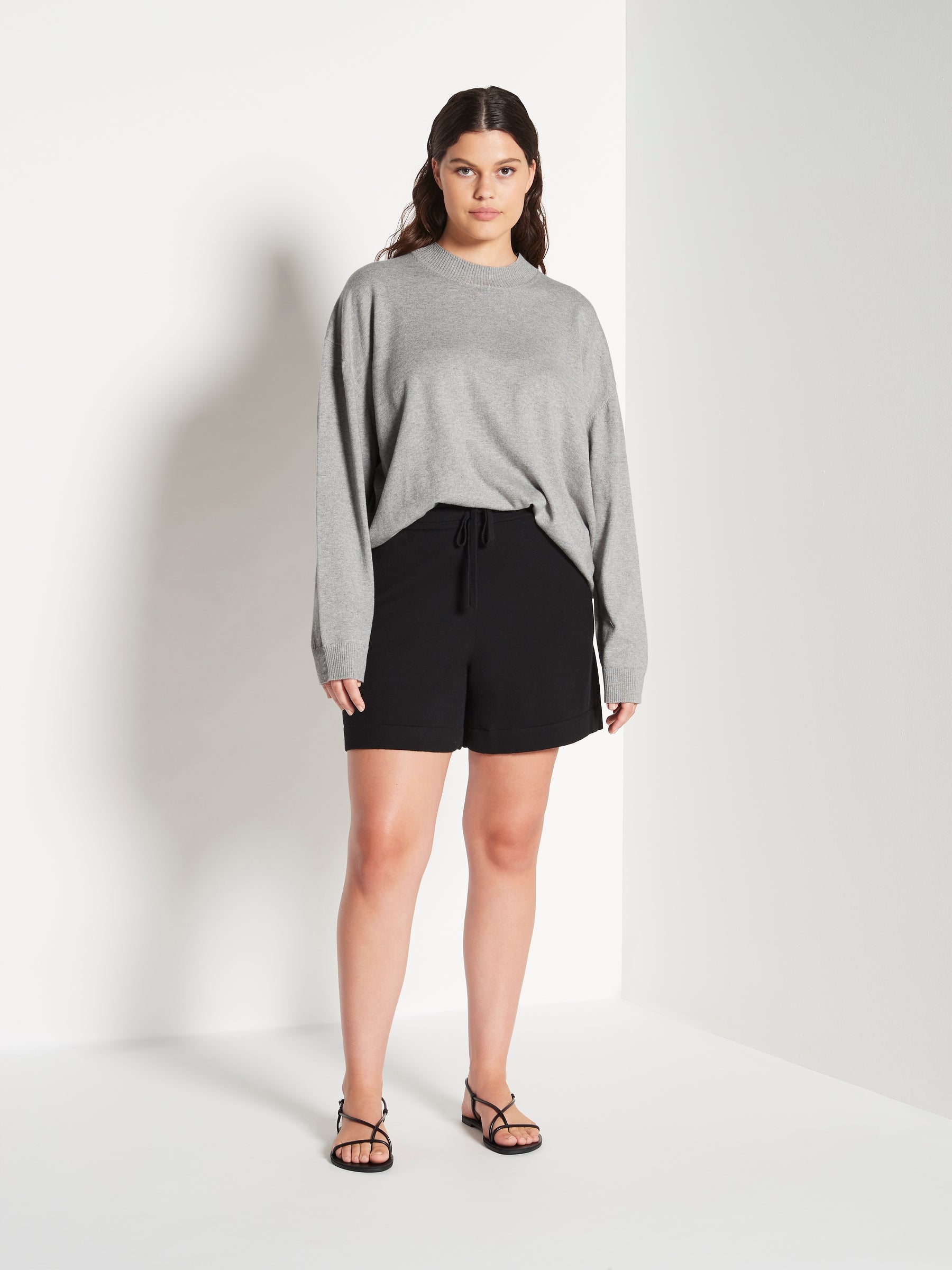 JHL Long Short Cotton Cashmere Black Juliette Hogan