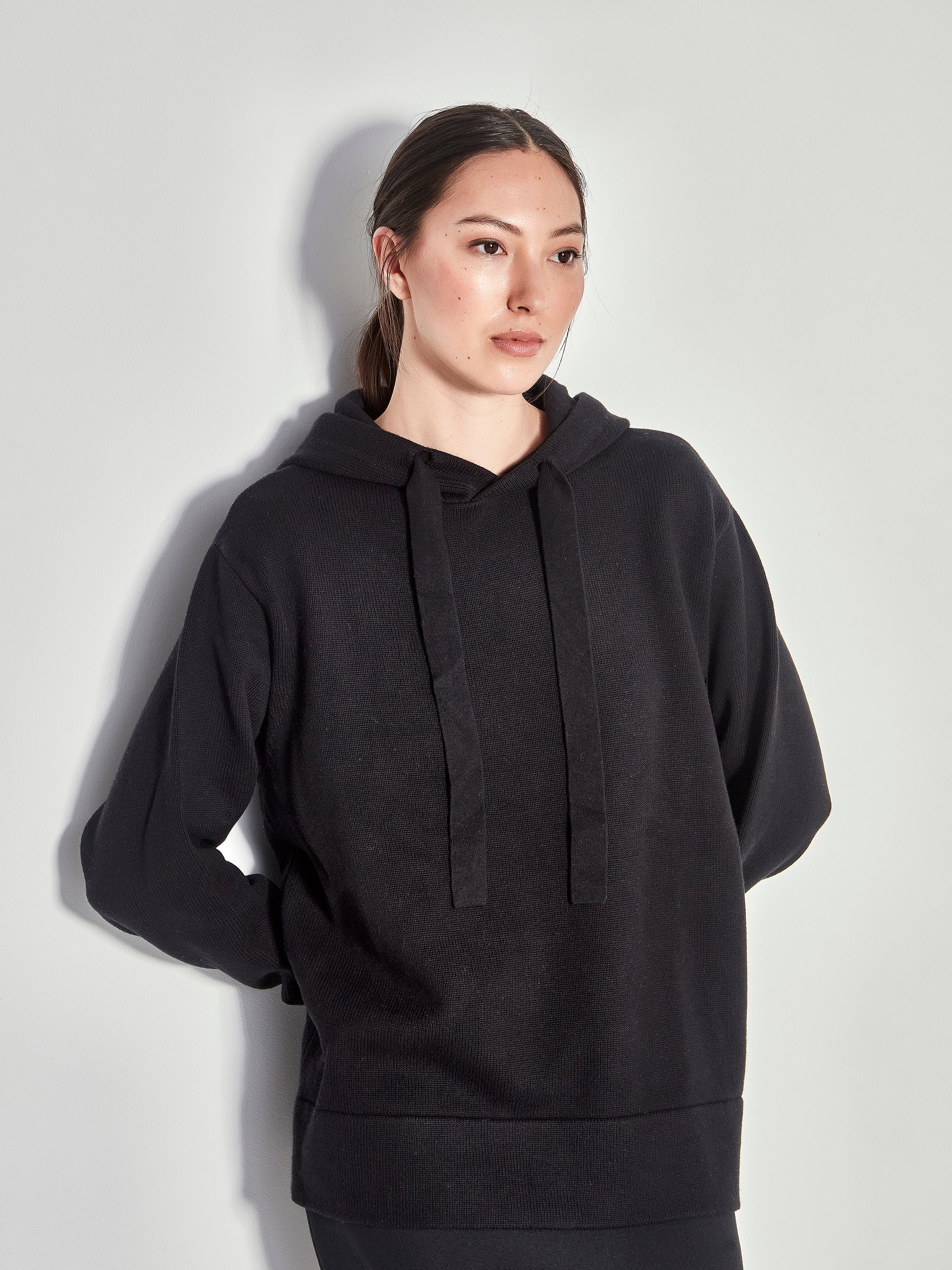 JHL Luxe Hoodie Cotton Cashmere Black Juliette Hogan