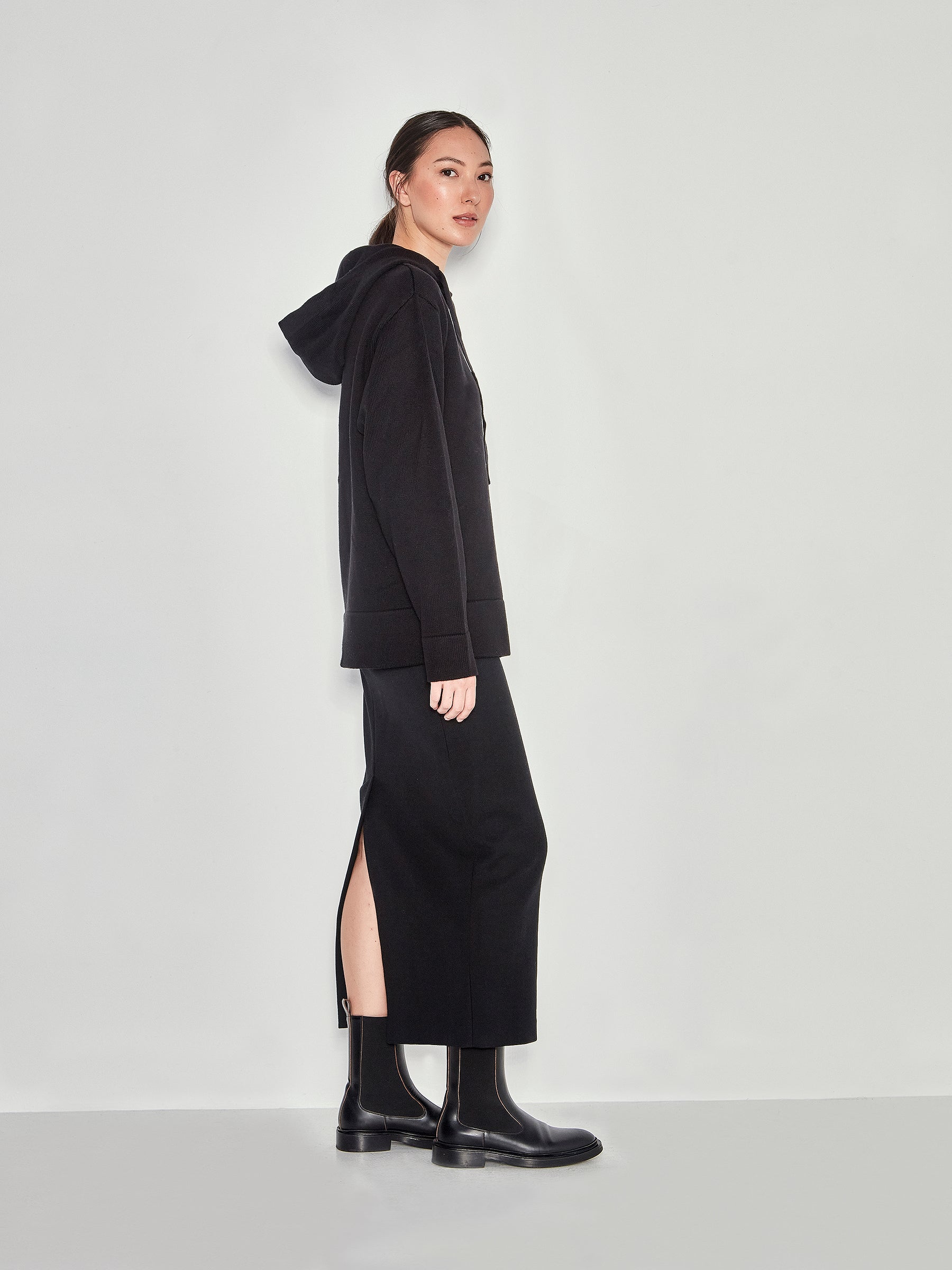 JHL Luxe Hoodie Cotton Cashmere Black Juliette Hogan
