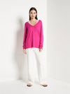 JHL V-Neck L/S T (Fine Cotton Cashmere) Hot Pink