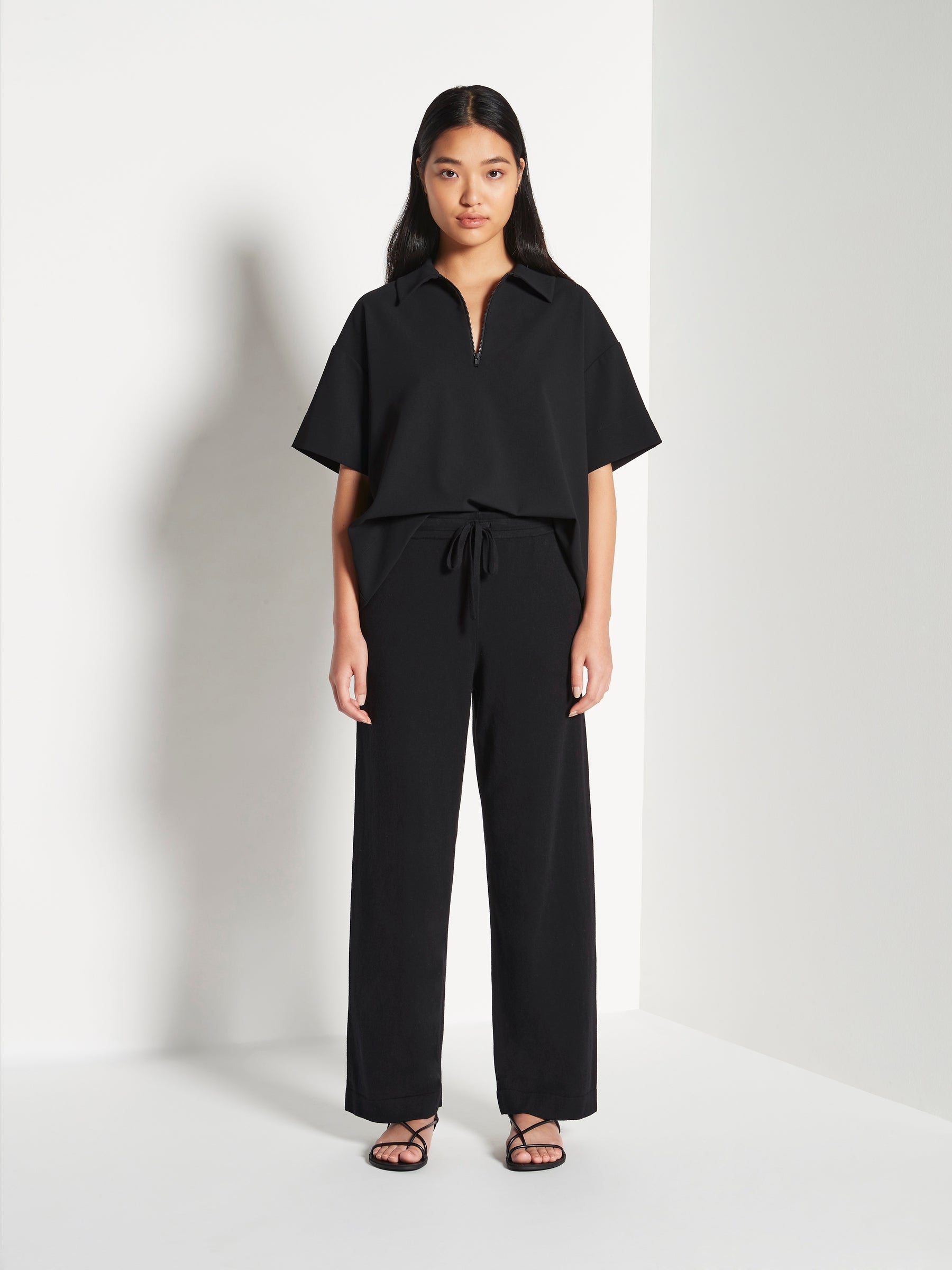 JHL Wide Trackpant Cotton Cashmere Black Juliette Hogan