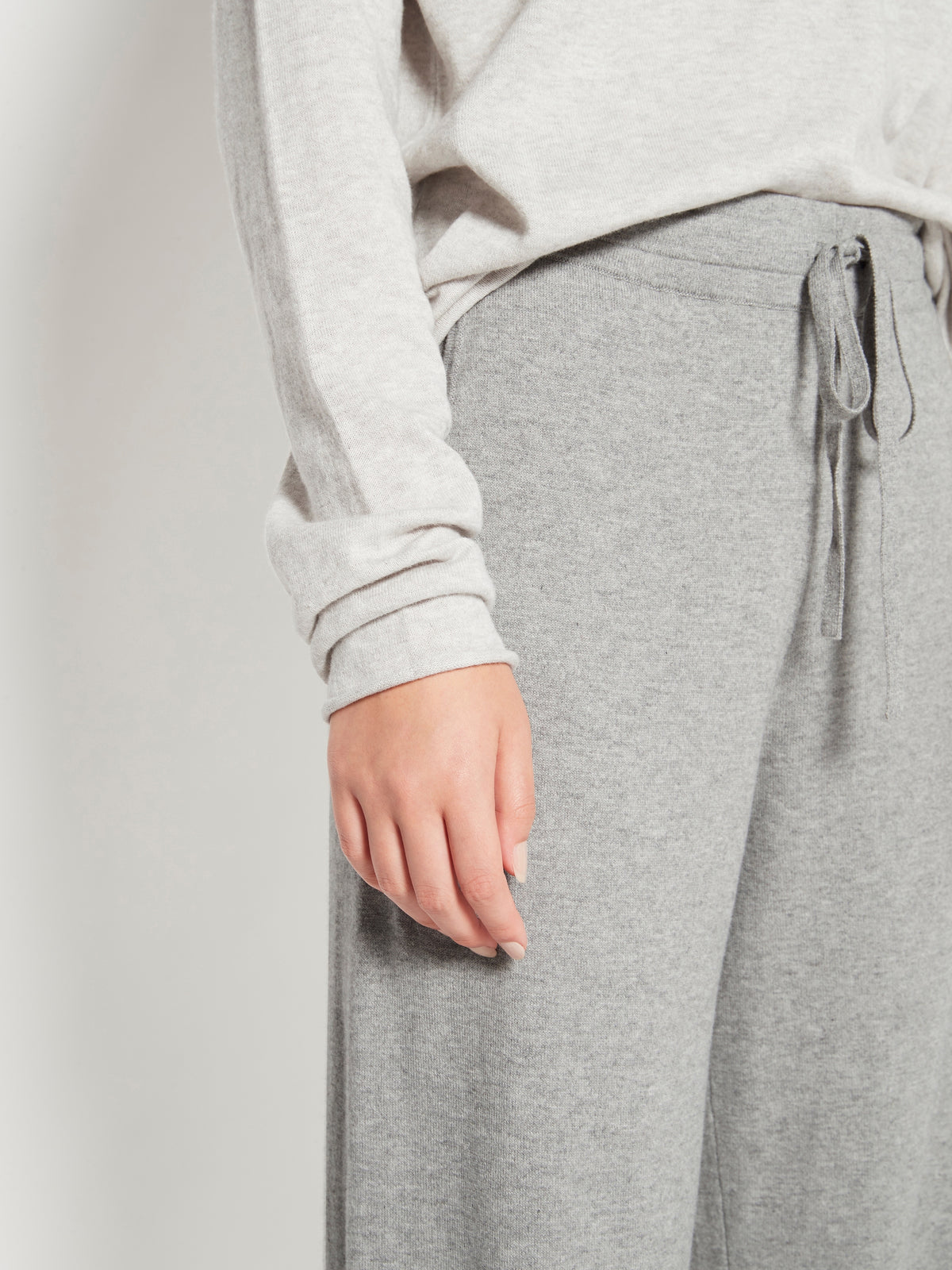 Cotton cashmere sweatpants grey melange – TOTEME