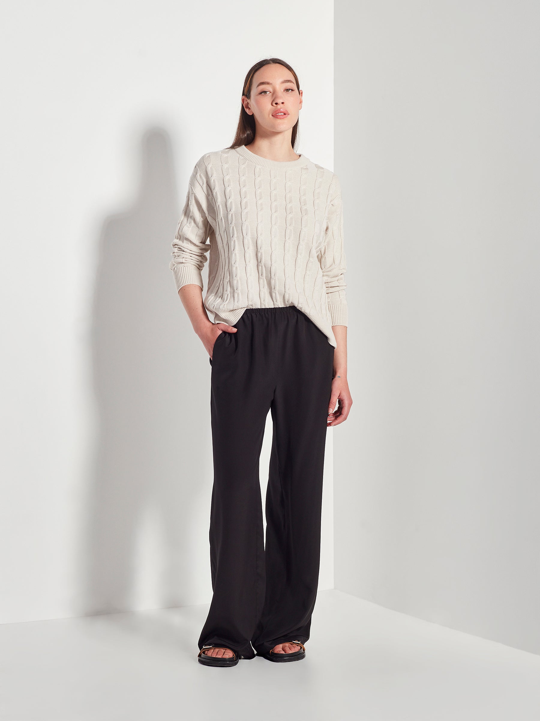 Cable cotton sweater best sale