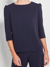Milan Top (Fine Crepe) Navy