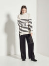 Clarice Sweater (Merino Knit) Stripe Chalk