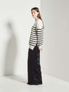 Clarice Sweater (Merino Knit) Stripe Chalk
