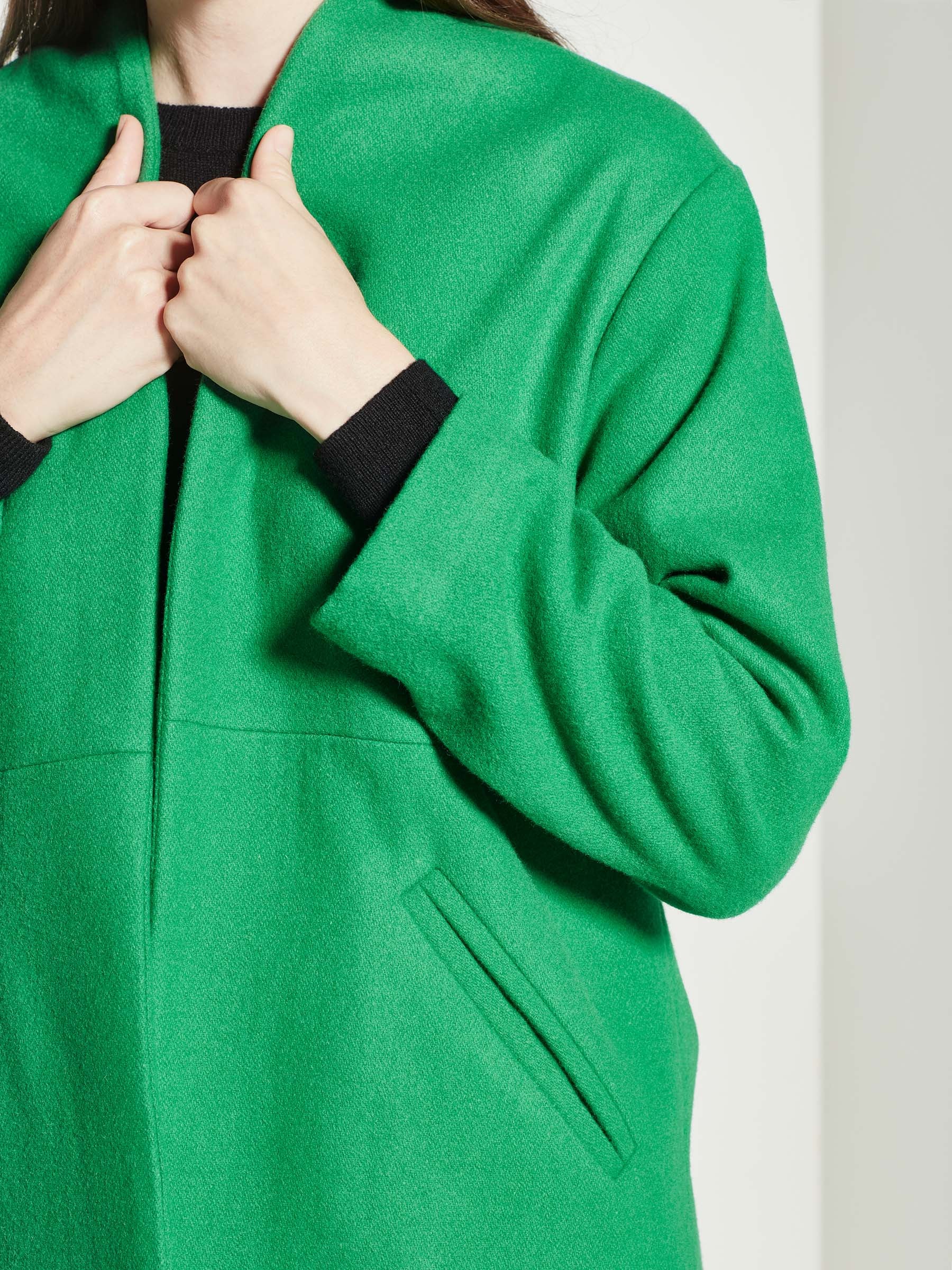 Kelly green top winter coat